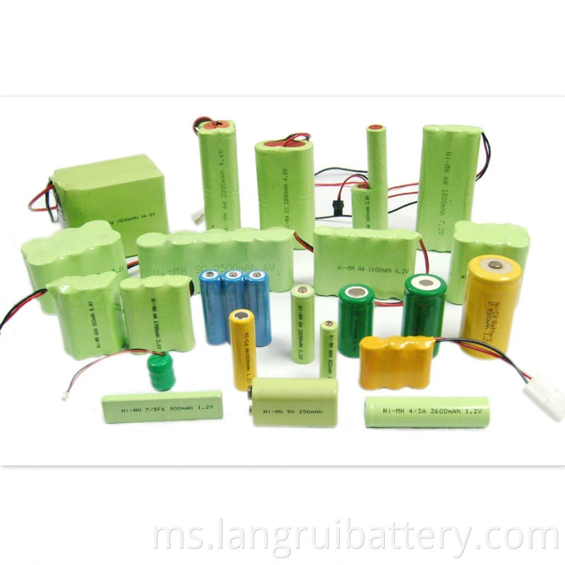 Ni-MH AAA 2.4V 600mAh Battery Pack 2 bateri dalam siri